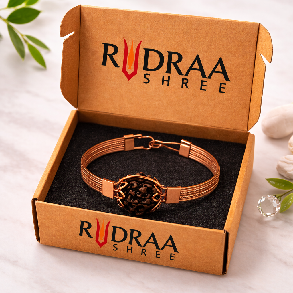 5 mukhi rudraksha copper Bracelet