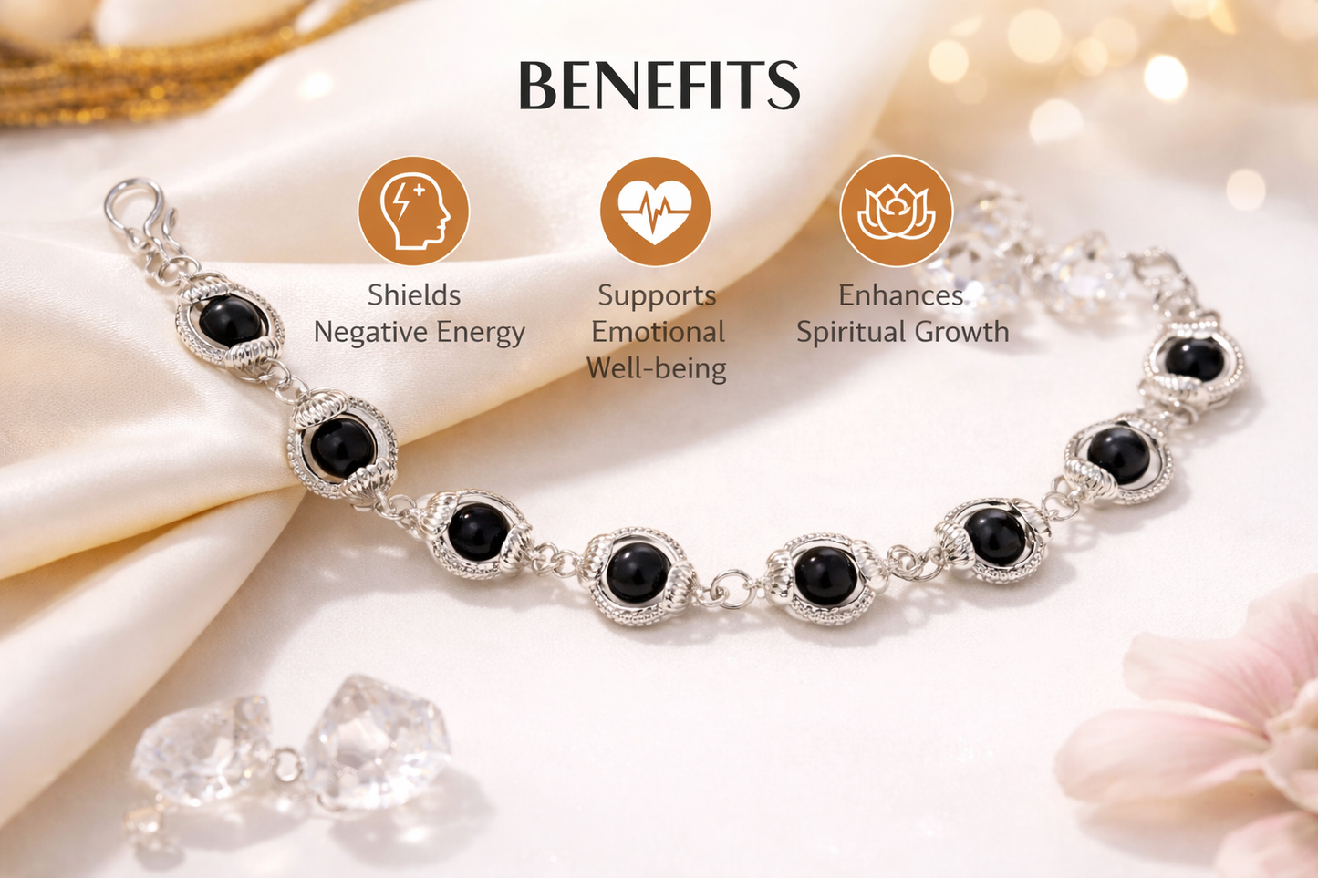 Ebony Bracelet-- Silver Cotted