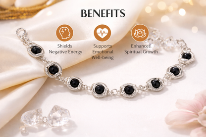 Ebony Bracelet-- Silver Cotted