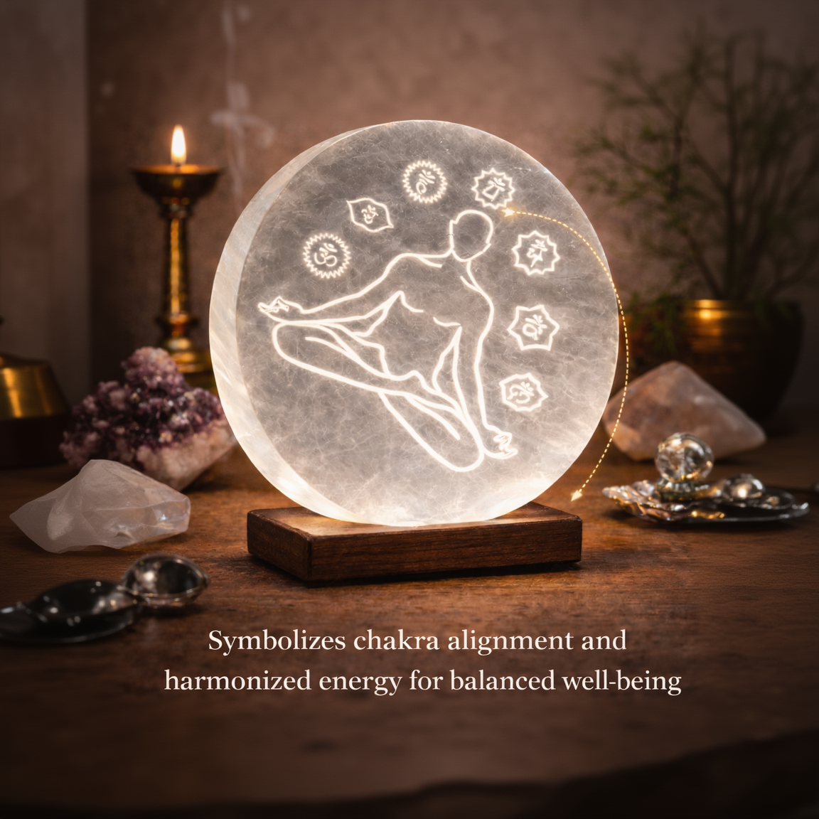 Selenite Meditation Healing Disc