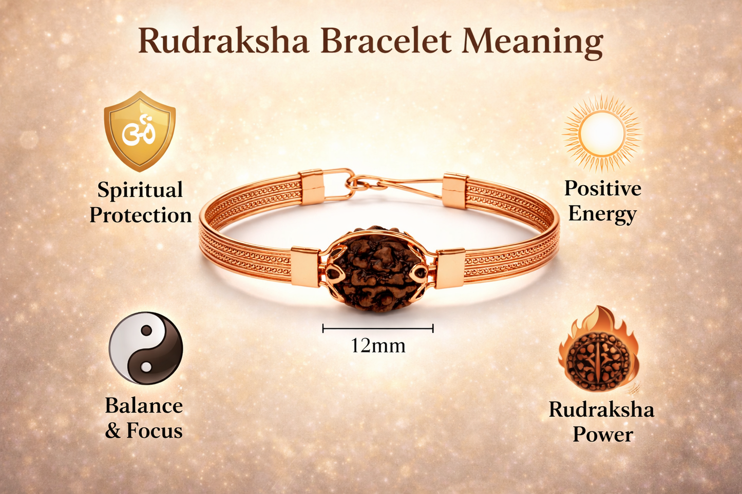 5 mukhi rudraksha copper Bracelet