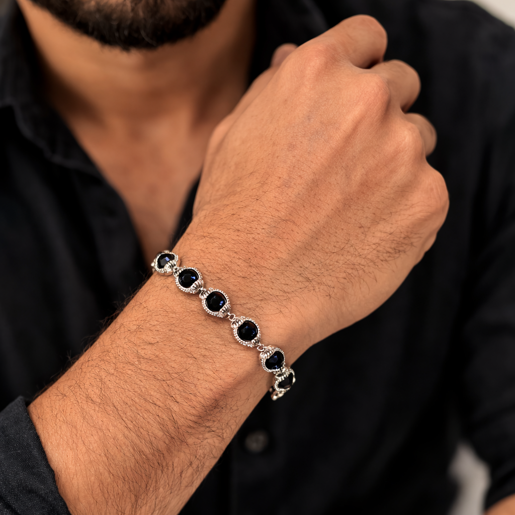 Ebony Bracelet-- Silver Cotted