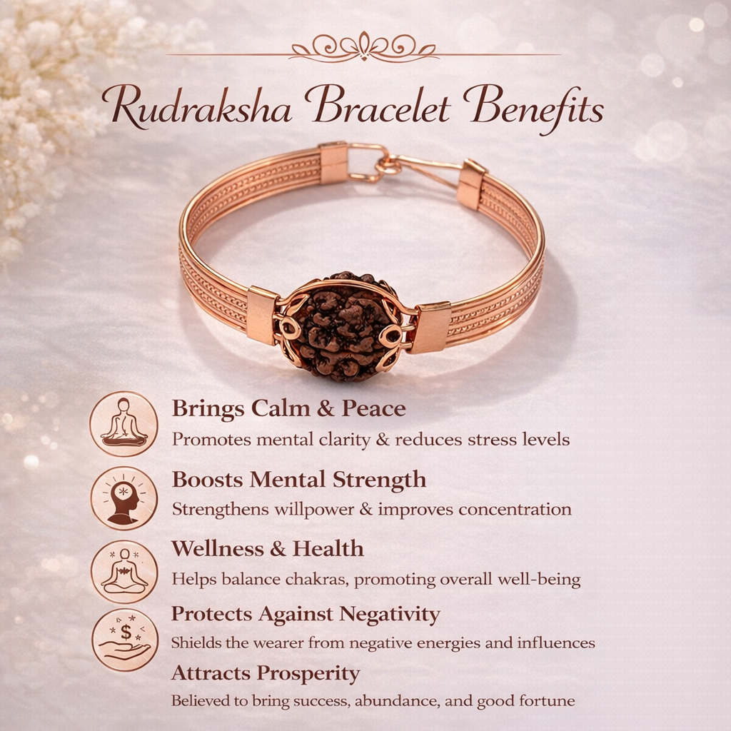 5 mukhi rudraksha copper Bracelet