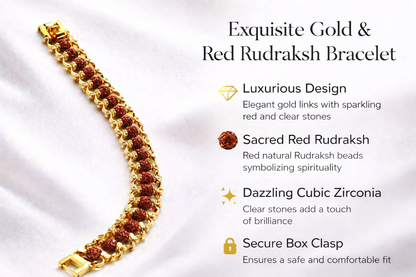 Rudraksha Bracelet Gold Cotted