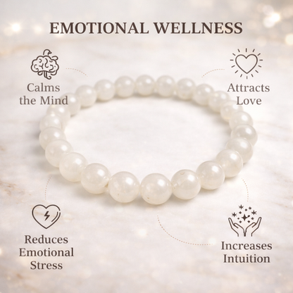 Selenite Bead Pearl Bracelet