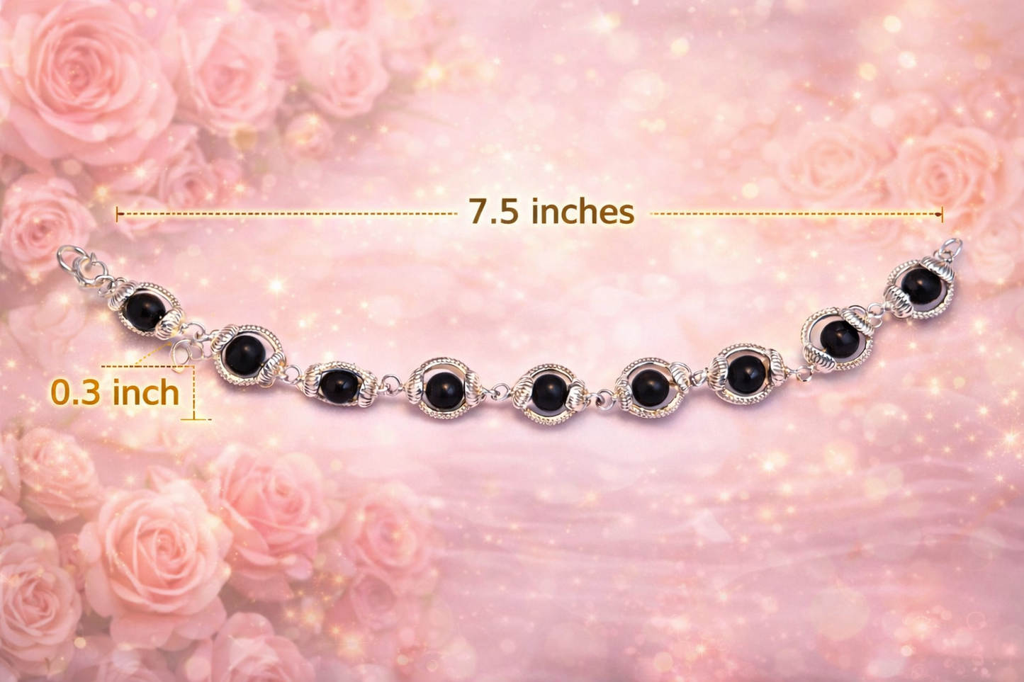 Ebony Bracelet-- Silver Cotted