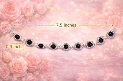 Ebony Bracelet-- Silver Cotted