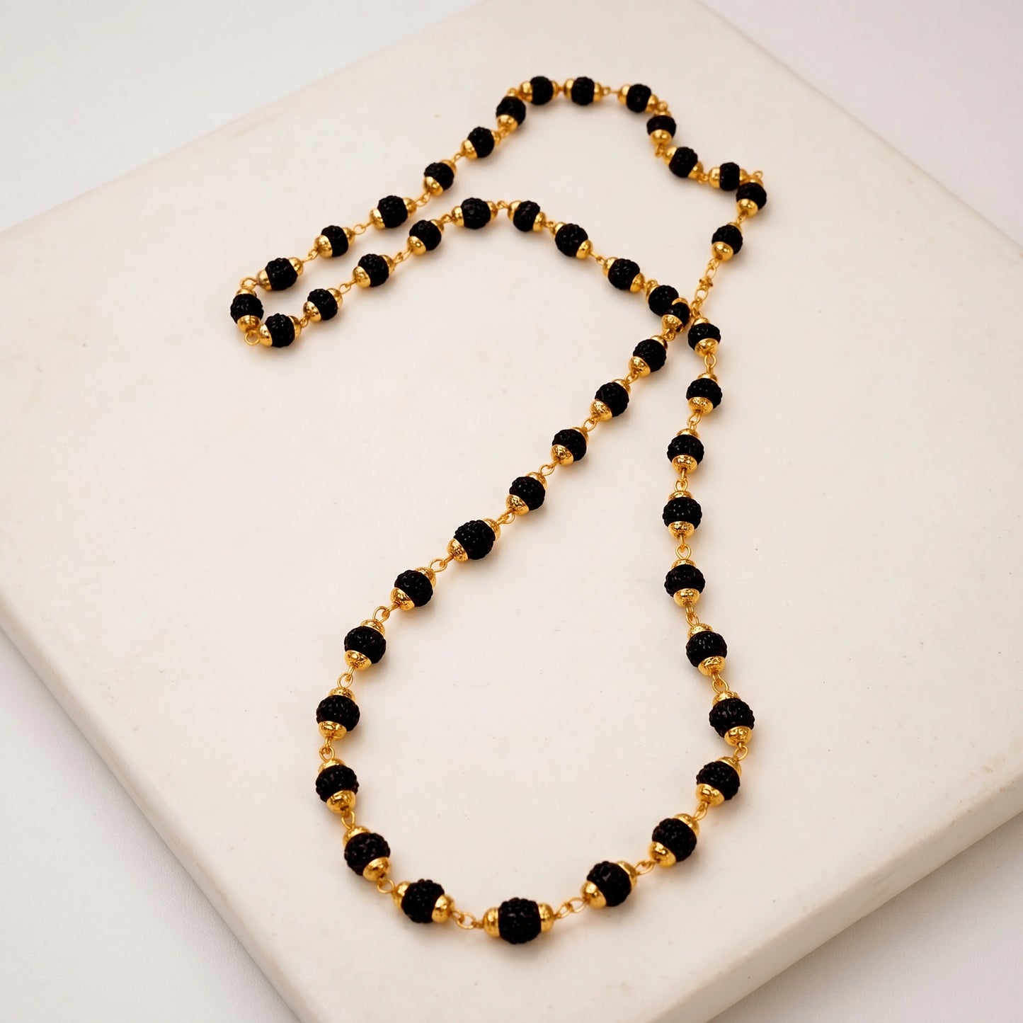 5 Mukhi rudraksha - Gold Cotted Mala