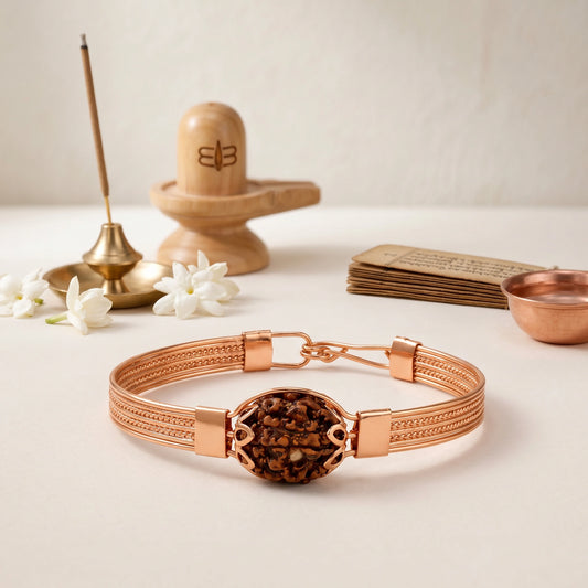 5 mukhi rudraksha copper Bracelet