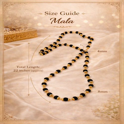5 Mukhi rudraksha - Gold Cotted Mala