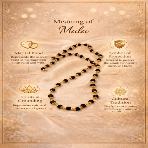 5 Mukhi rudraksha - Gold Cotted Mala