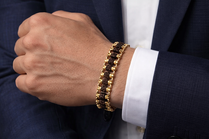 Rudraksha Bracelet Gold Cotted
