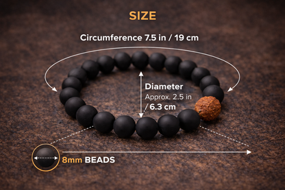Ebony bracelet with one rudraksh
